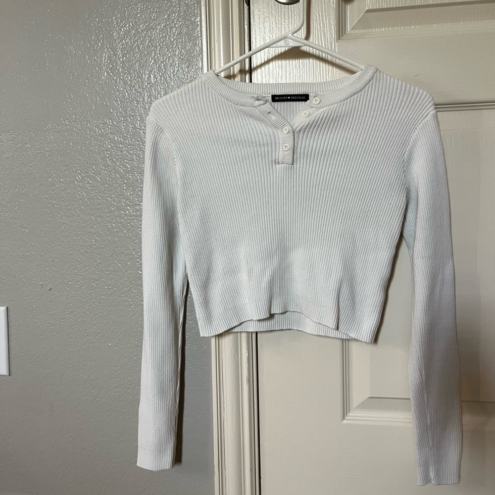 cute white long sleeve from Brandy Melville